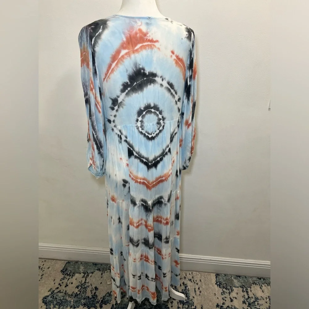 Young Fabulous & Broke Dawn Maxi Dress Tangerine Radial Wash Size S EUC - Picture 7 of 8